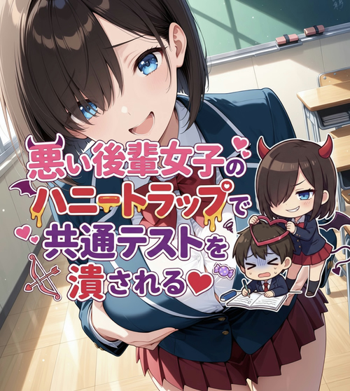 悪い後輩女子のハニートラップで共通テストを潰される