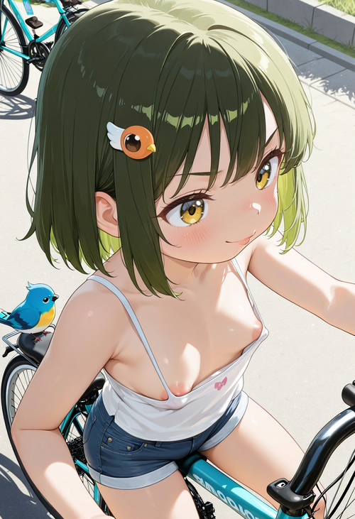自転車シリーズ⑦貧乳チラ💰