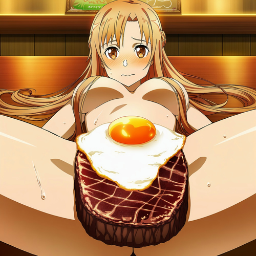 VR女剣士（29人）で女体盛り（ハンバーグステーキ）