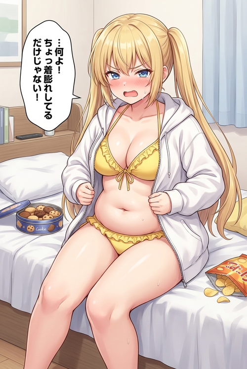 嫌がるぽっちゃり彼女に水着を着てもらう 8