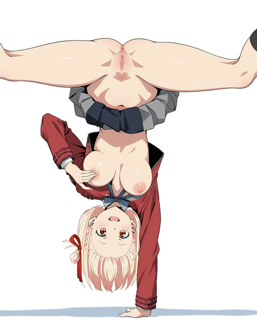 リコリスチャレンジ錦木千束の片手制服逆立ちノーパンスカートめくり トイレン