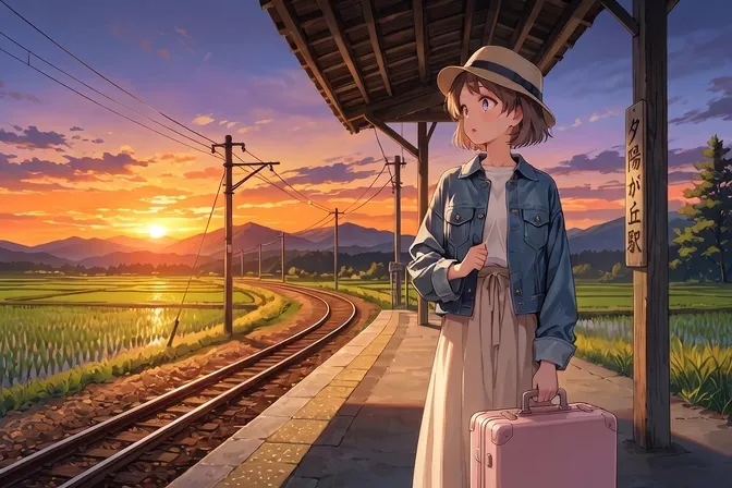 夕日が綺麗な無人駅