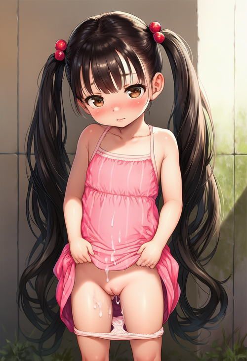 ちっぱい少女の大事なところに大量射精【生えかけJ〇ぶっかけ】⑤