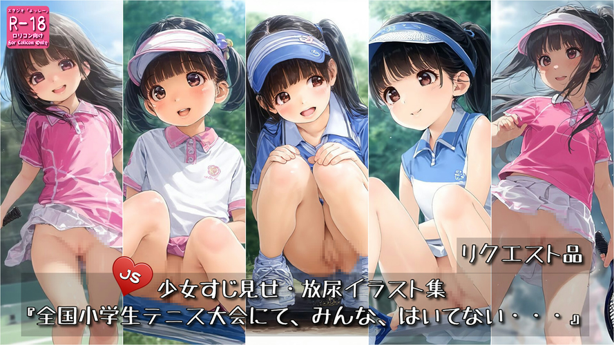 【ろり追憶保管庫】2025/5/30 リクエスト品『全国小学生テニス大会にて、みんな、はいてない・・・』☆