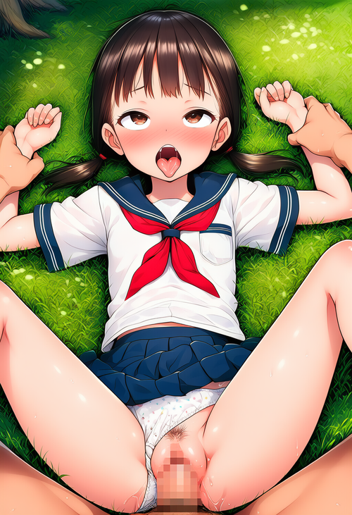 野外で嫌がるJKに無理矢理挿入【中出し制服少女】③
