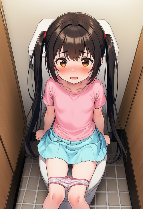少女のトイレに押し入り大量射精【いたずら子供ぱんつ】①