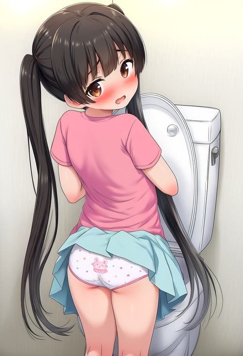 幼い少女のトイレに押し入り大量射精【いたずら子供ぱんつ】⑤