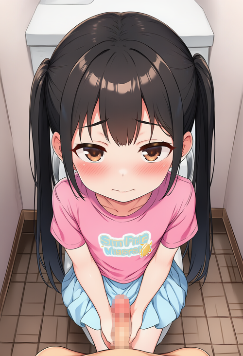 幼い少女のトイレに押し入り大量射精【いたずら子供ぱんつ】⑦