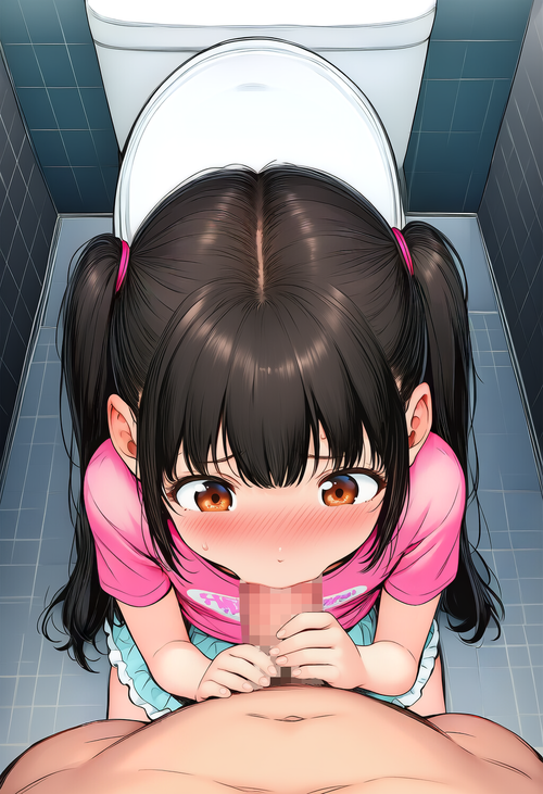 幼い少女のトイレに押し入り大量射精【いたずら子供ぱんつ】⑧