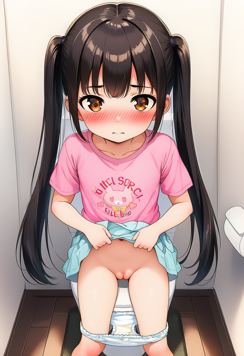 幼い少女のトイレに押し入り大量射精【いたずら子供ぱんつ】⑩